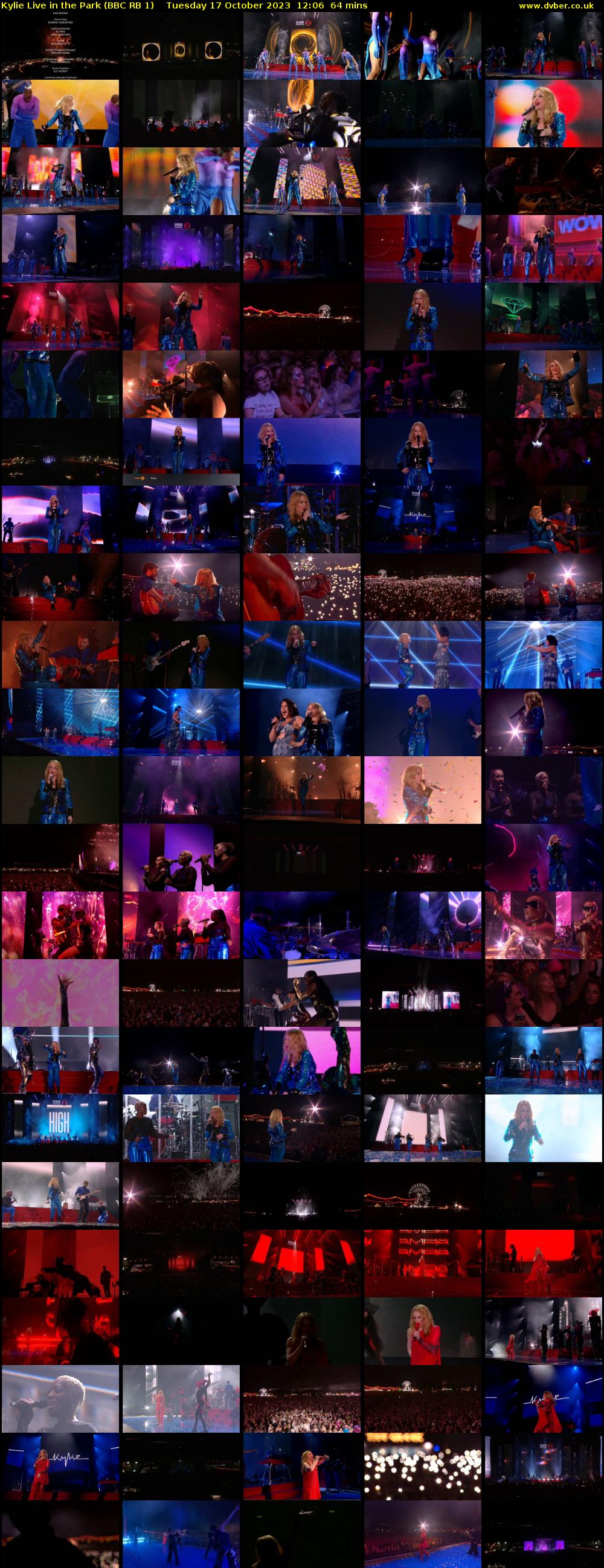 Kylie Live in the Park (BBC RB 1) Tuesday 17 October 2023 12:06 - 13:10