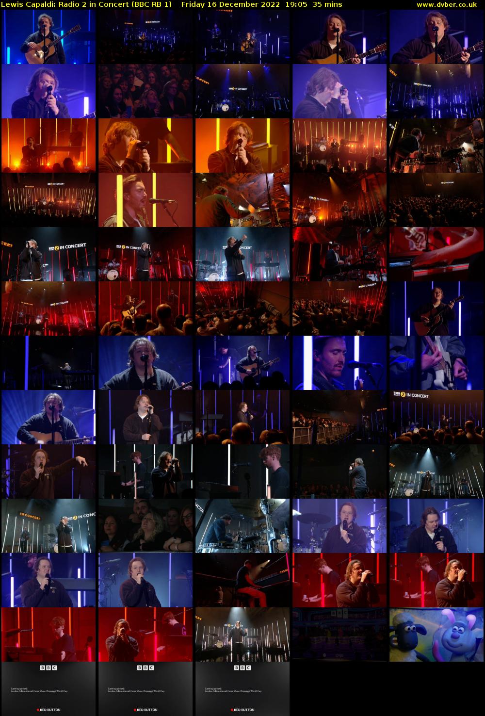 Lewis Capaldi: Radio 2 in Concert (BBC RB 1) Friday 16 December 2022 19:05 - 19:40