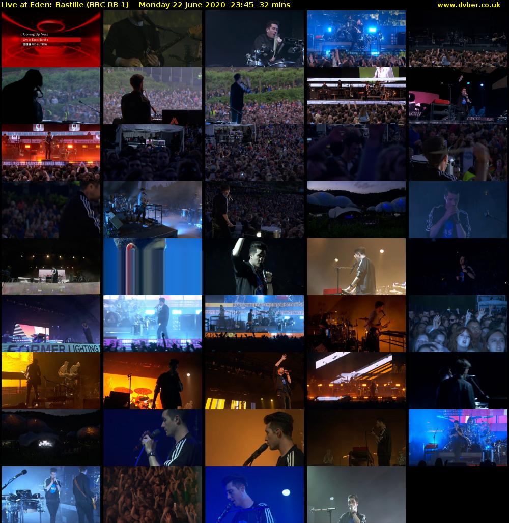 Live at Eden: Bastille (BBC RB 1) Monday 22 June 2020 23:45 - 00:17
