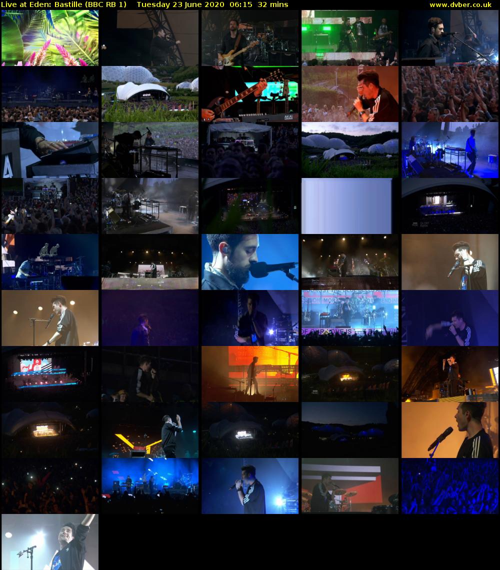 Live at Eden: Bastille (BBC RB 1) Tuesday 23 June 2020 06:15 - 06:47