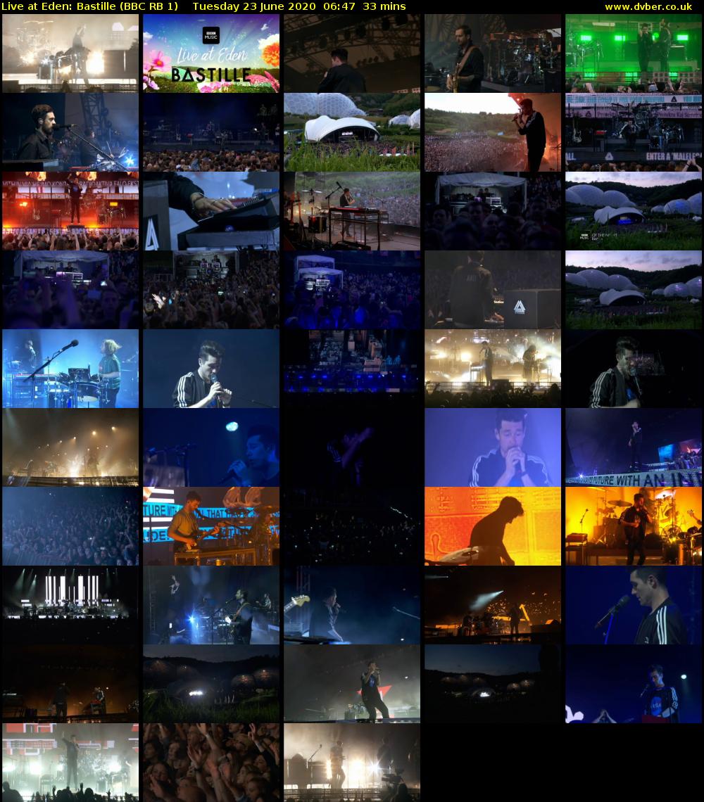 Live at Eden: Bastille (BBC RB 1) Tuesday 23 June 2020 06:47 - 07:20