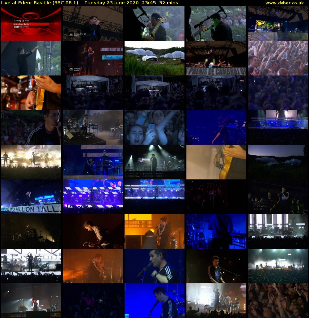 Live at Eden: Bastille (BBC RB 1) Tuesday 23 June 2020 23:45 - 00:17
