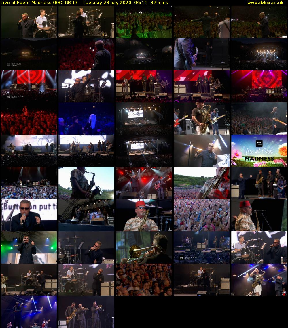 Live at Eden: Madness (BBC RB 1) Tuesday 28 July 2020 06:11 - 06:43