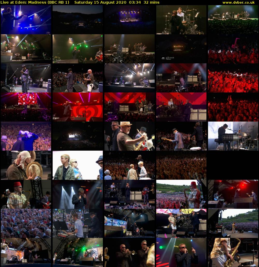 Live at Eden: Madness (BBC RB 1) Saturday 15 August 2020 03:34 - 04:06