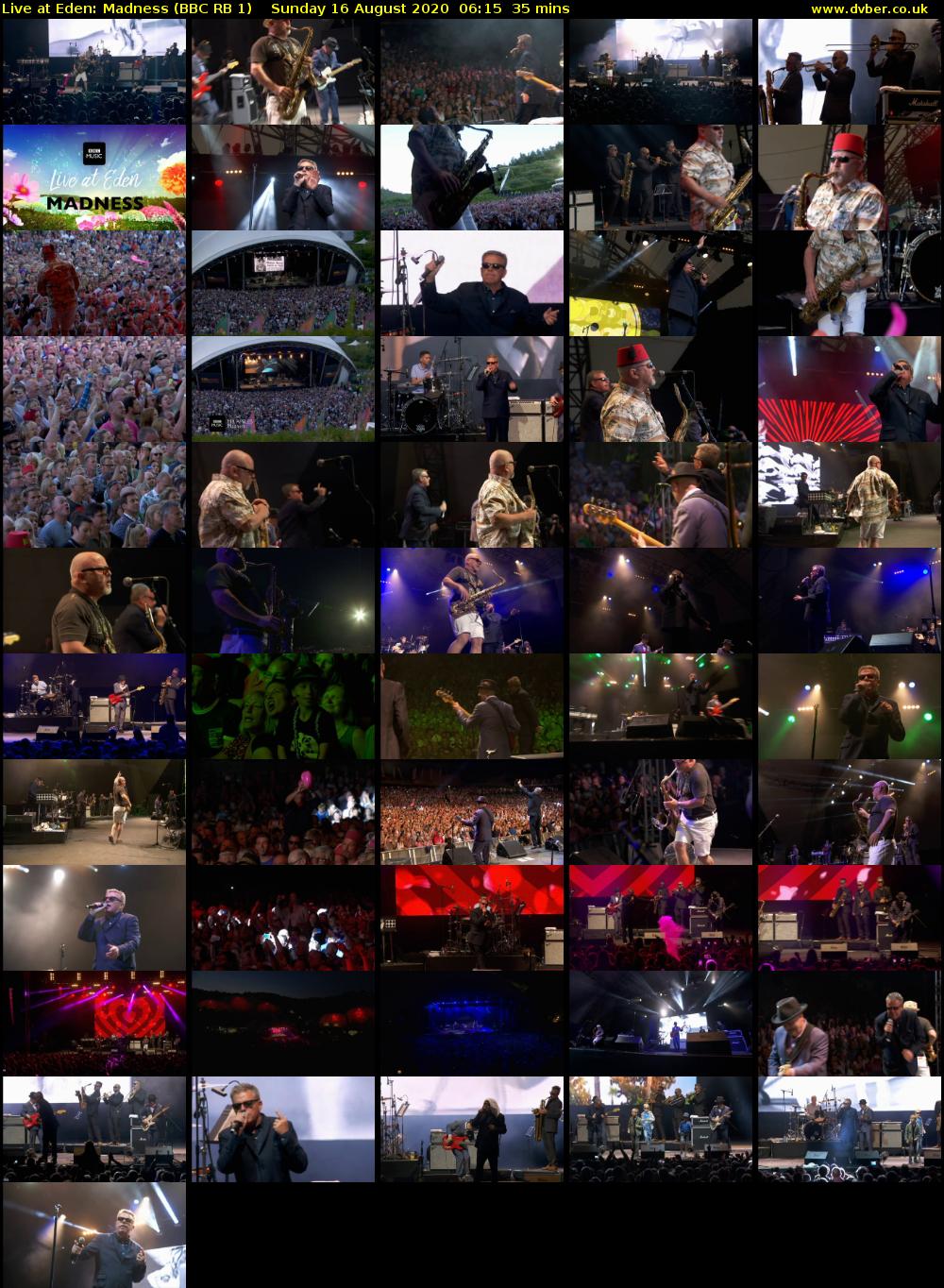 Live at Eden: Madness (BBC RB 1) Sunday 16 August 2020 06:15 - 06:50
