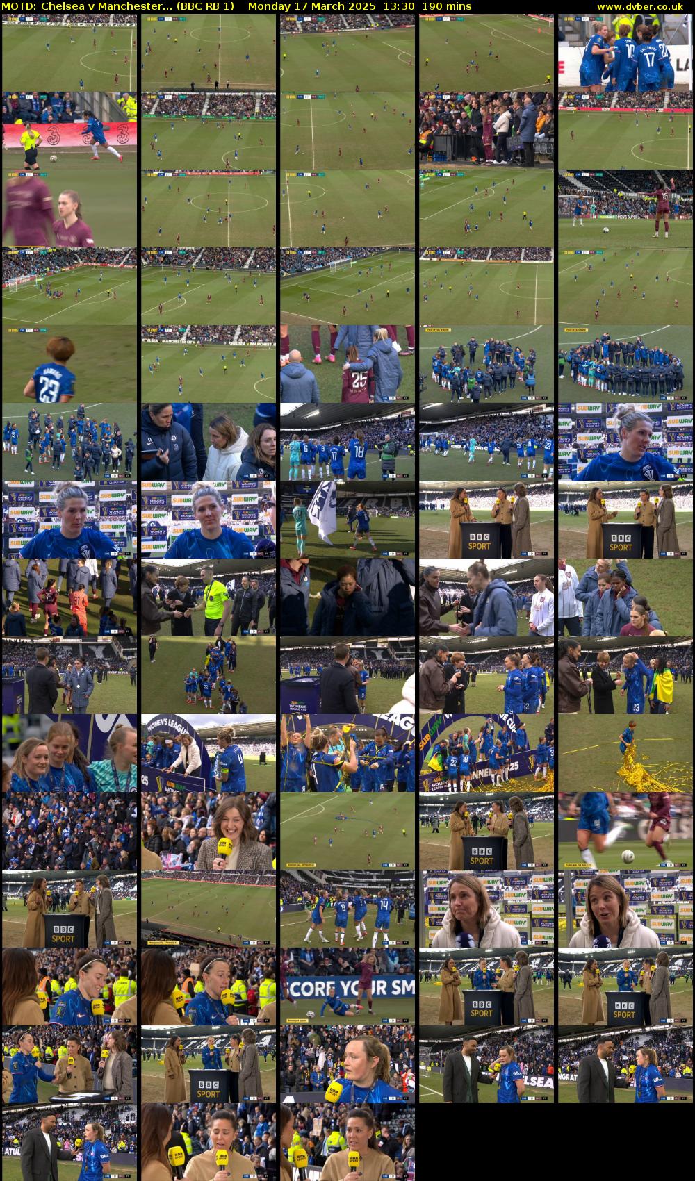 MOTD: Chelsea v Manchester... (BBC RB 1) Monday 17 March 2025 13:30 - 16:40