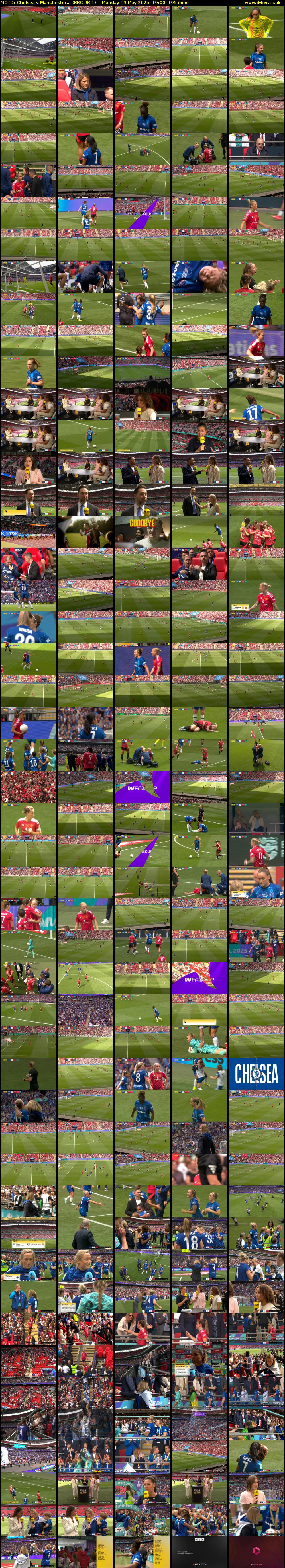 MOTD: Chelsea v Manchester... (BBC RB 1) Monday 19 May 2025 19:00 - 22:15