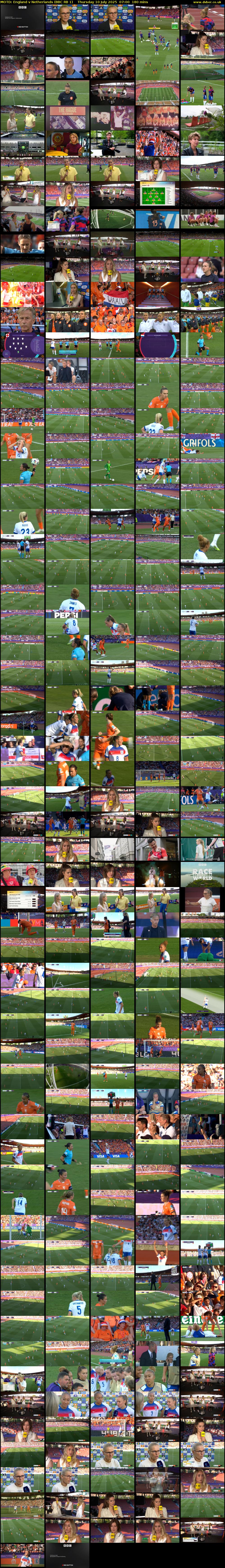 MOTD: England v Netherlands (BBC RB 1) Thursday 10 July 2025 07:00 - 10:00