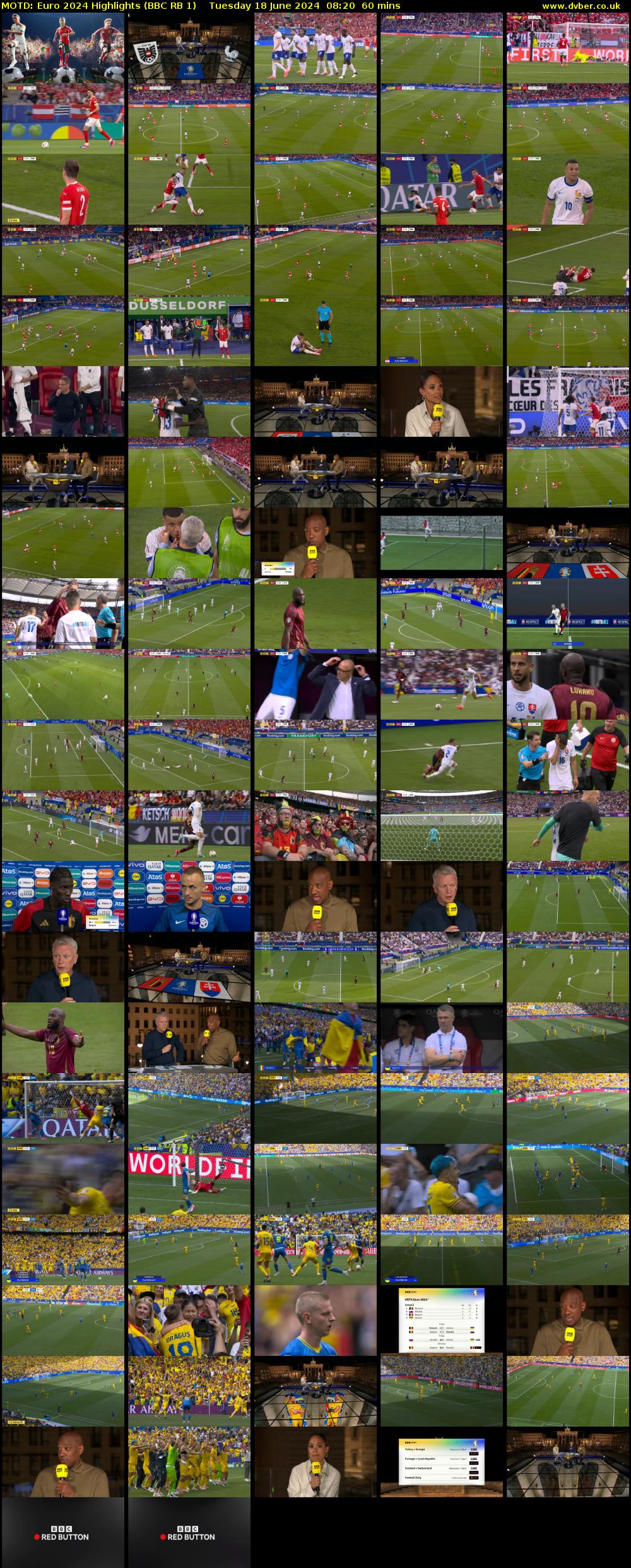 MOTD: Euro 2024 Highlights (BBC RB 1) Tuesday 18 June 2024 08:20 - 09:20