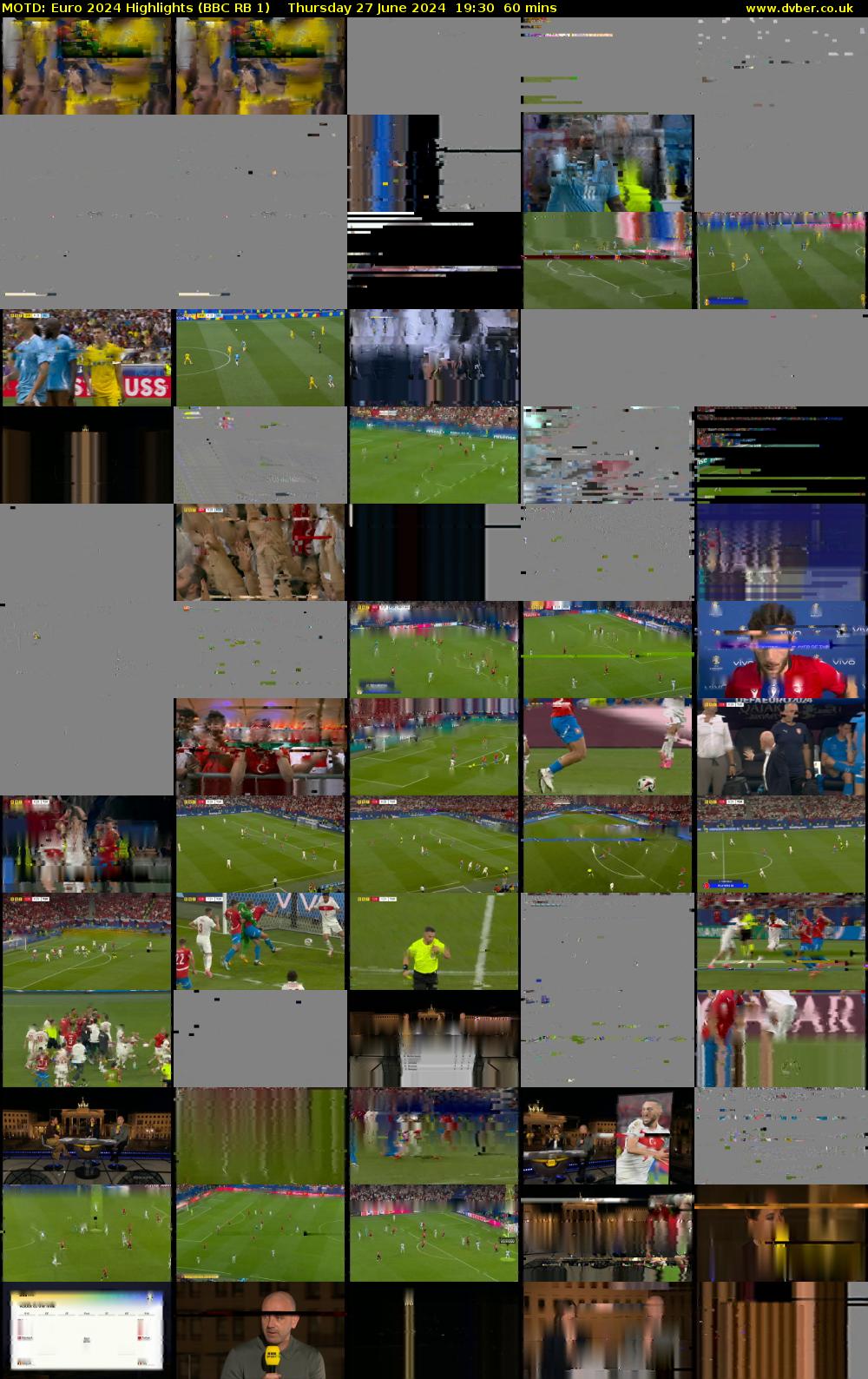 MOTD: Euro 2024 Highlights (BBC RB 1) Thursday 27 June 2024 19:30 - 20:30