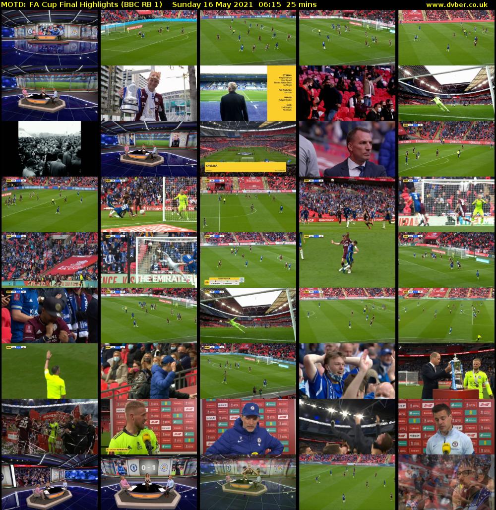 MOTD: FA Cup Final Highlights (BBC RB 1) Sunday 16 May 2021 06:15 - 06:40