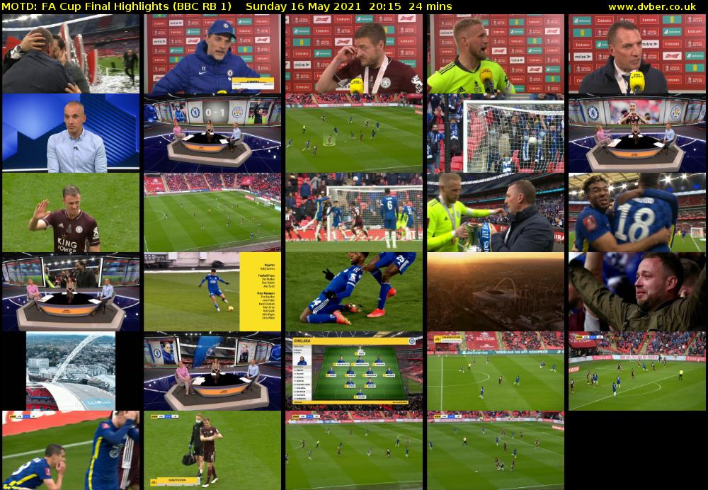MOTD: FA Cup Final Highlights (BBC RB 1) Sunday 16 May 2021 20:15 - 20:39