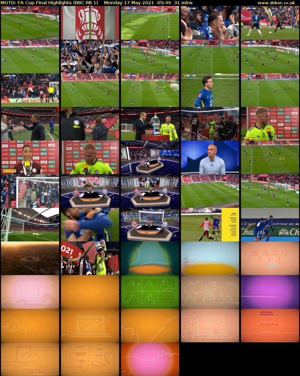 MOTD: FA Cup Final Highlights (BBC RB 1) Monday 17 May 2021 05:49 - 06:20