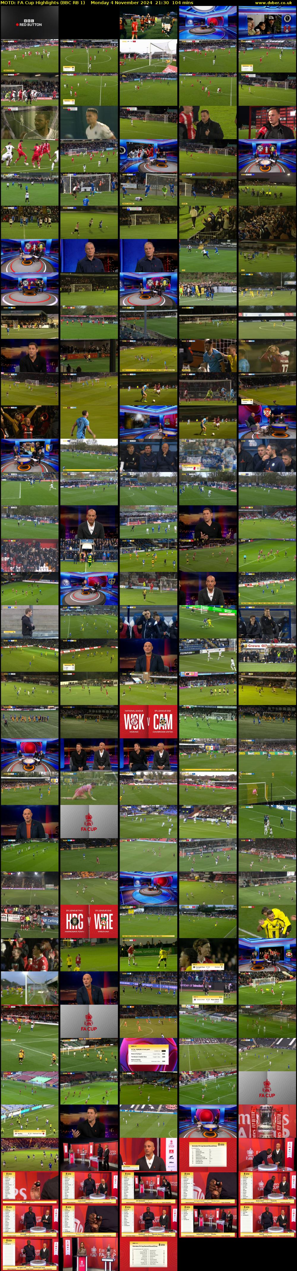 MOTD: FA Cup Highlights (BBC RB 1) Monday 4 November 2024 21:30 - 23:14