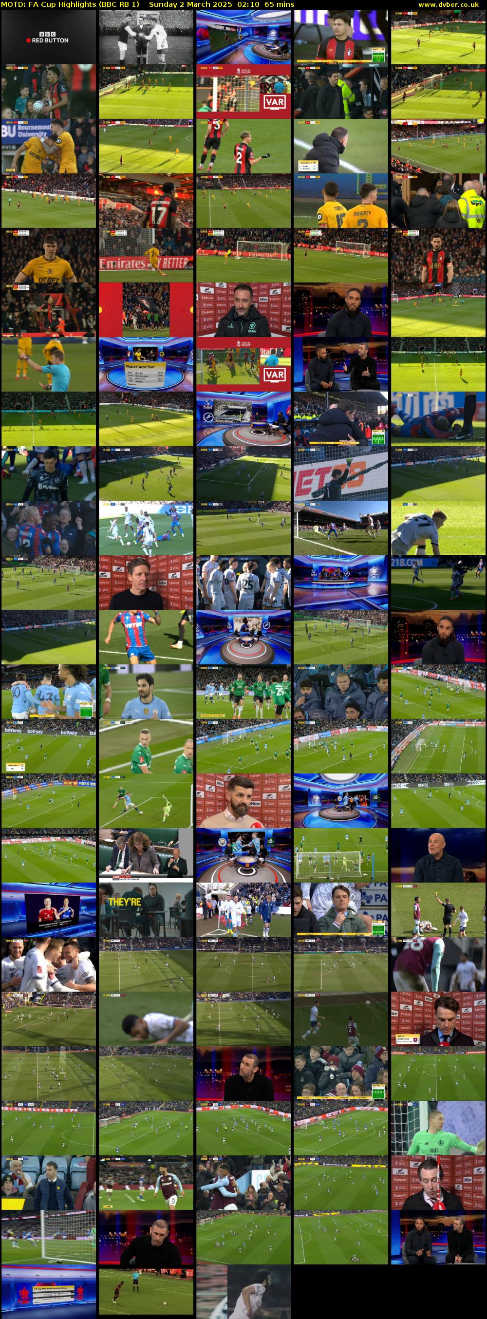 MOTD: FA Cup Highlights (BBC RB 1) Sunday 2 March 2025 02:10 - 03:15