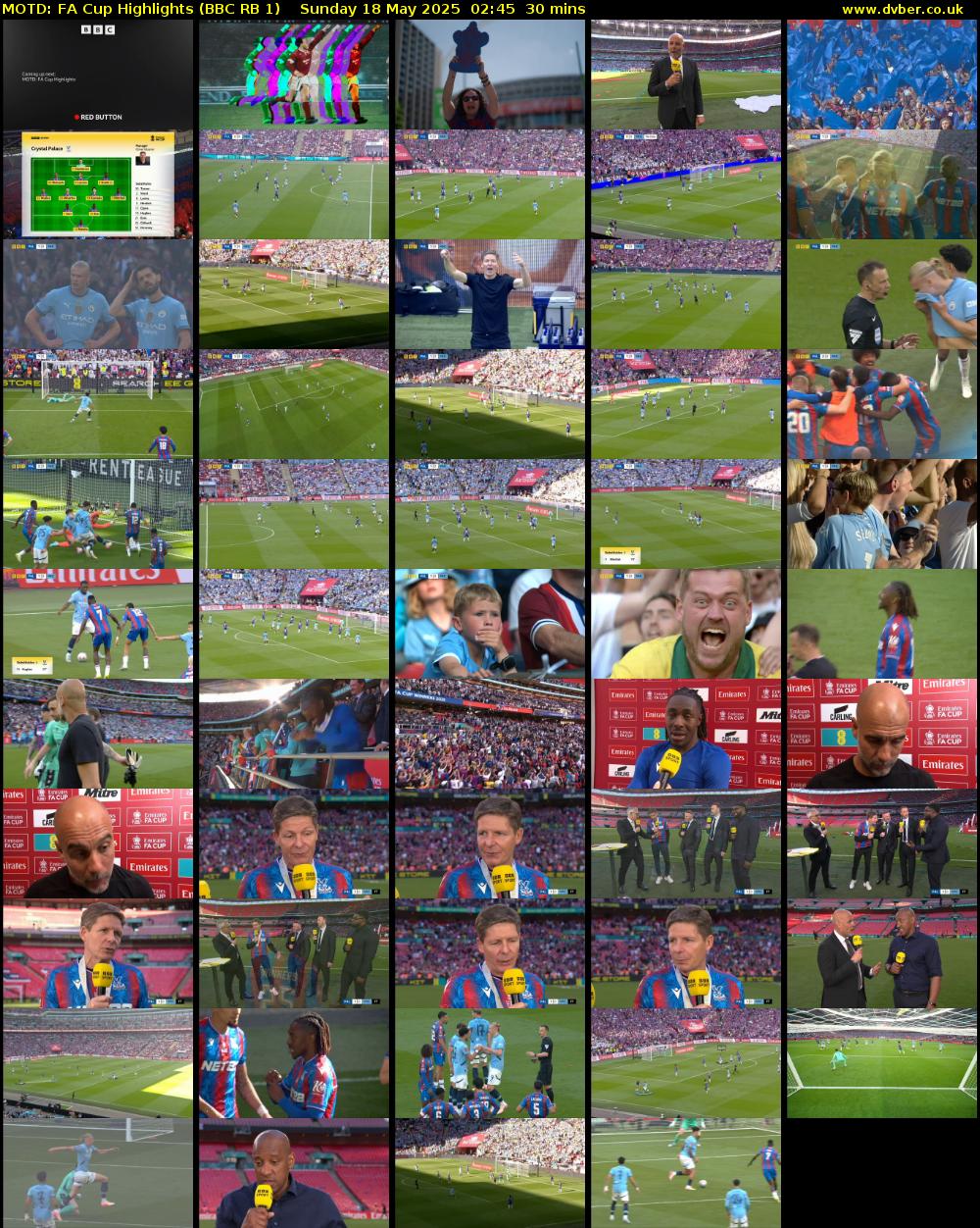 MOTD: FA Cup Highlights (BBC RB 1) Sunday 18 May 2025 02:45 - 03:15