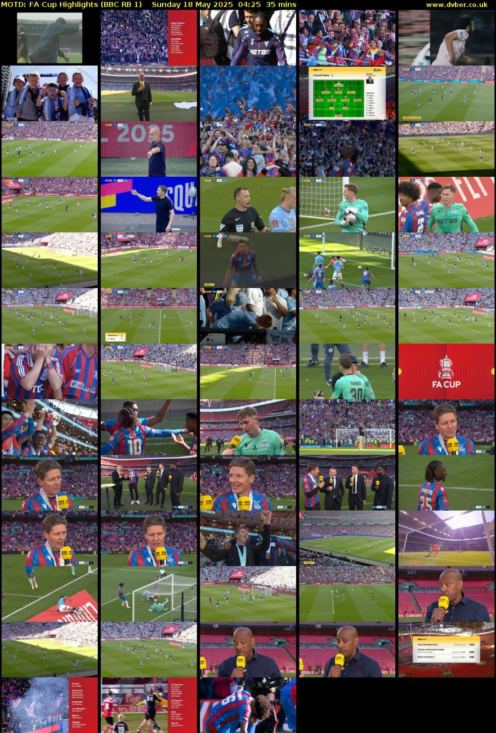 MOTD: FA Cup Highlights (BBC RB 1) Sunday 18 May 2025 04:25 - 05:00