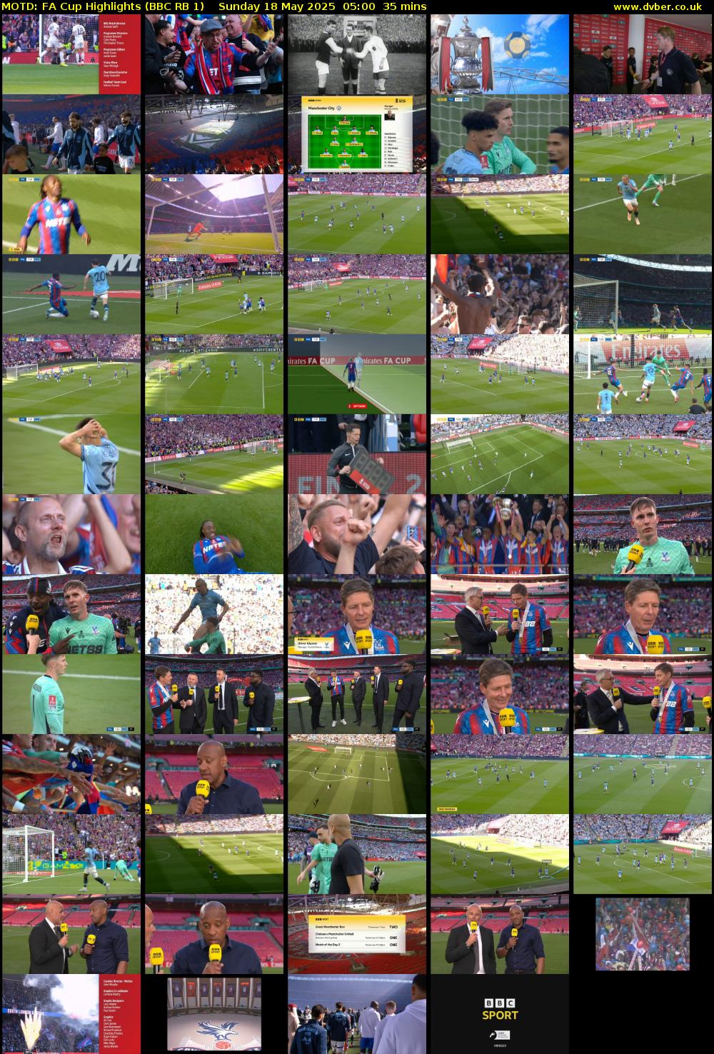MOTD: FA Cup Highlights (BBC RB 1) Sunday 18 May 2025 05:00 - 05:35