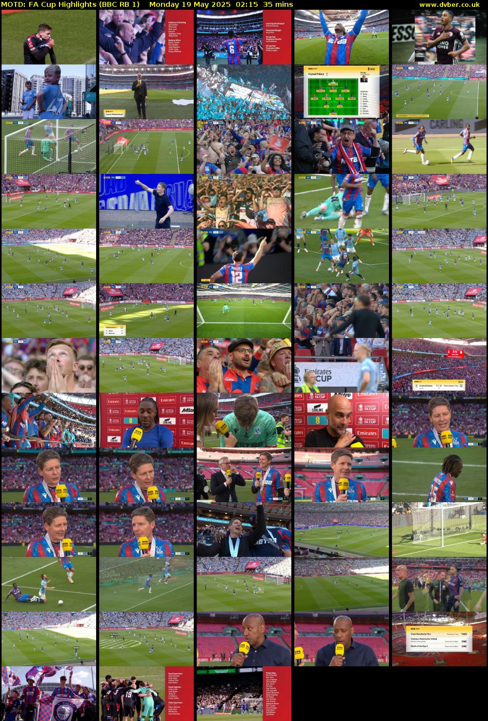 MOTD: FA Cup Highlights (BBC RB 1) Monday 19 May 2025 02:15 - 02:50