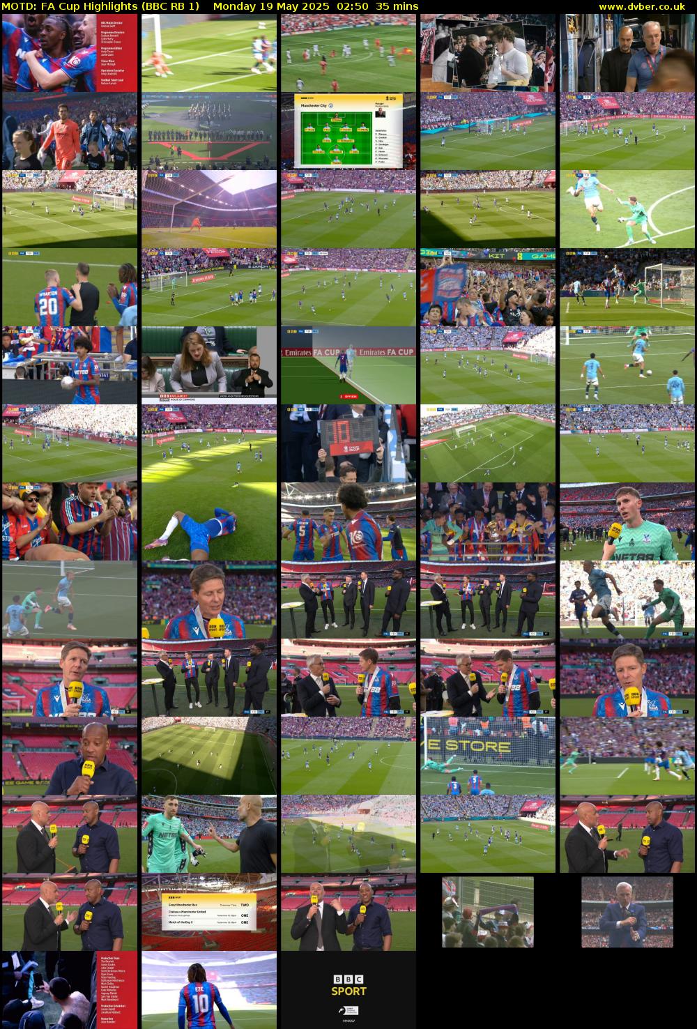 MOTD: FA Cup Highlights (BBC RB 1) Monday 19 May 2025 02:50 - 03:25