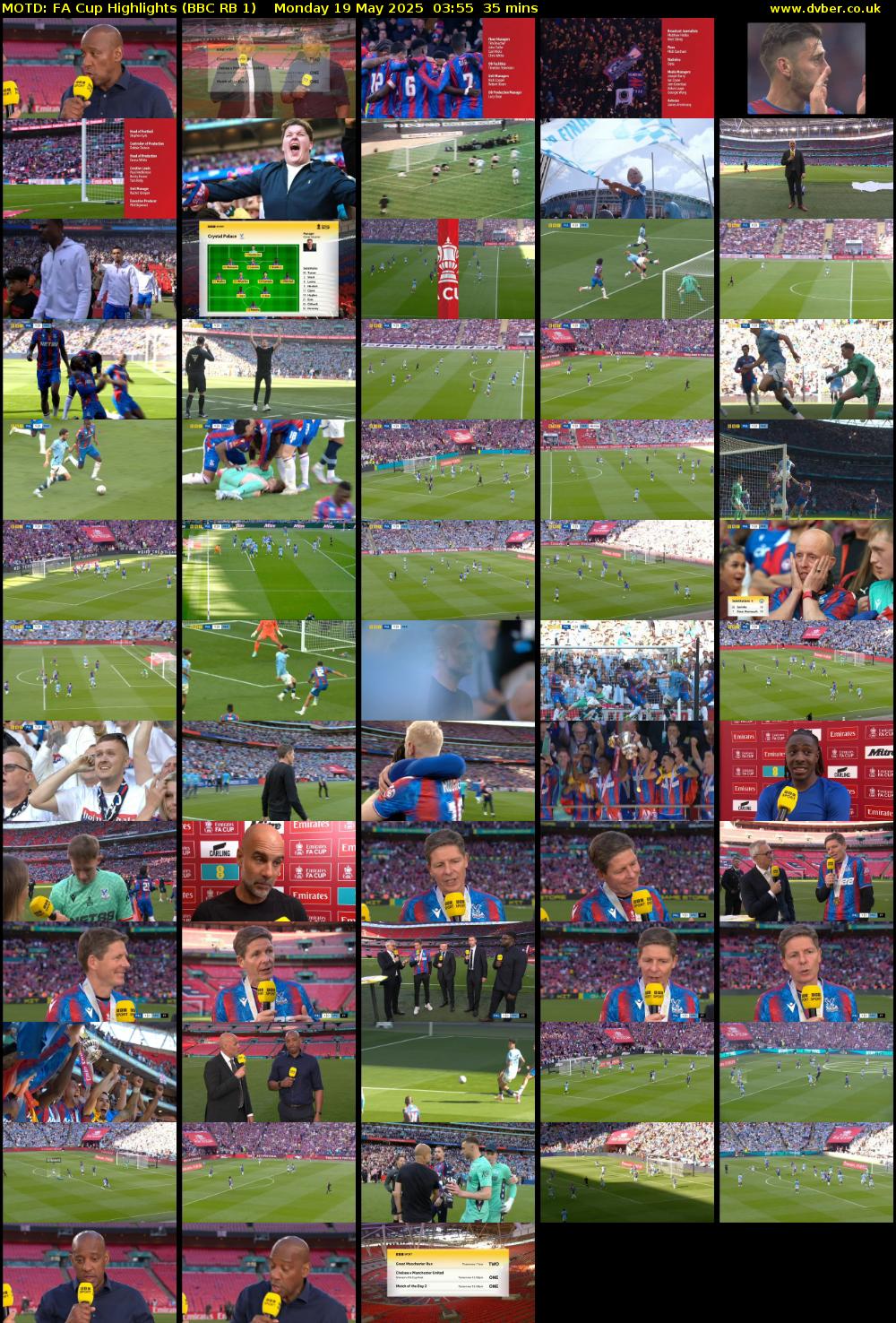 MOTD: FA Cup Highlights (BBC RB 1) Monday 19 May 2025 03:55 - 04:30