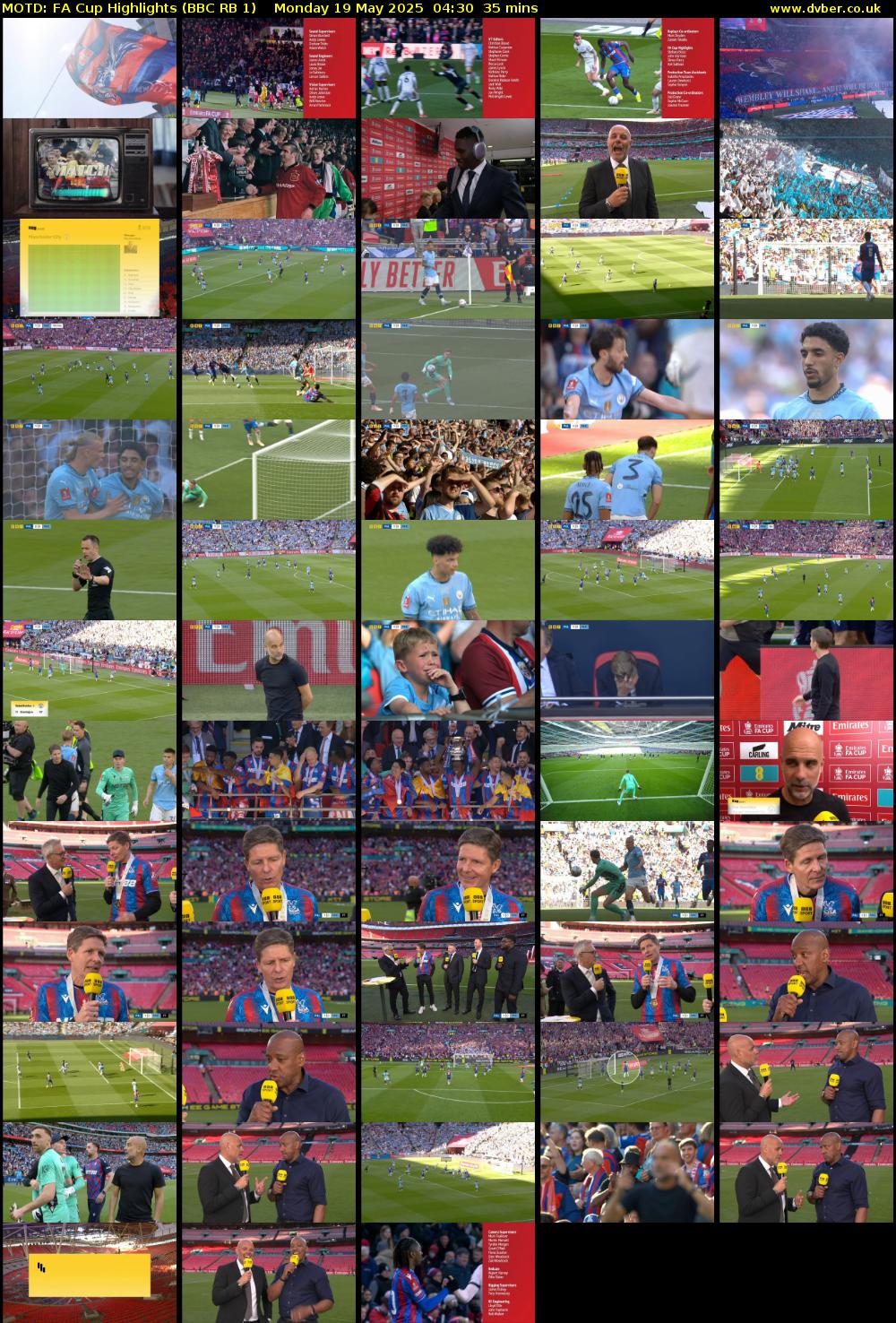 MOTD: FA Cup Highlights (BBC RB 1) Monday 19 May 2025 04:30 - 05:05