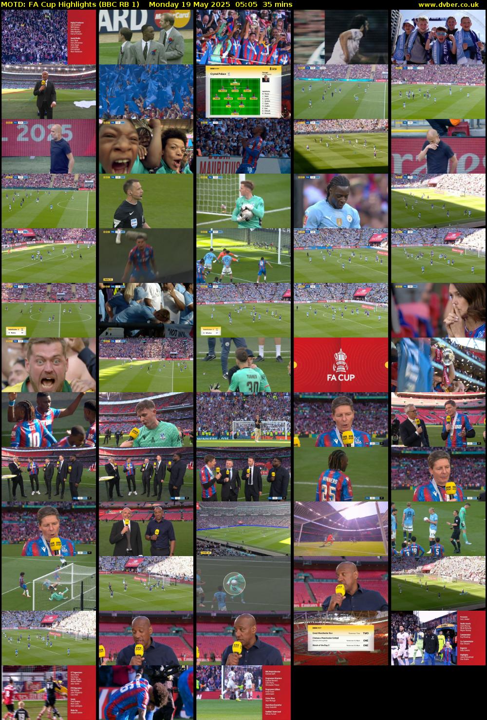 MOTD: FA Cup Highlights (BBC RB 1) Monday 19 May 2025 05:05 - 05:40