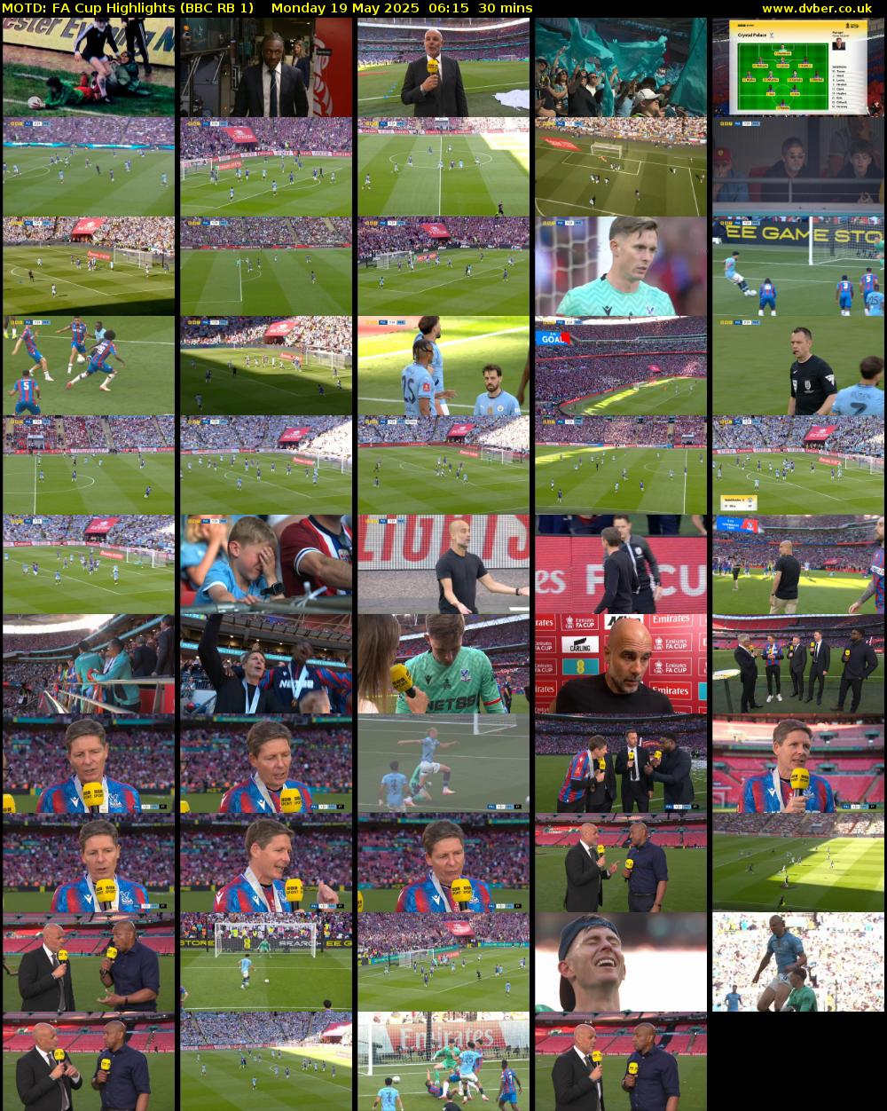 MOTD: FA Cup Highlights (BBC RB 1) Monday 19 May 2025 06:15 - 06:45