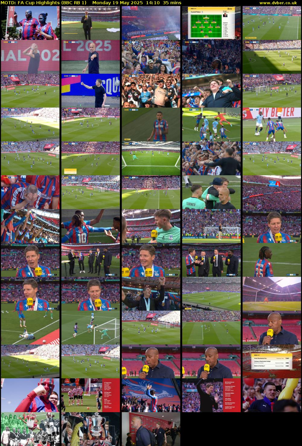 MOTD: FA Cup Highlights (BBC RB 1) Monday 19 May 2025 14:10 - 14:45