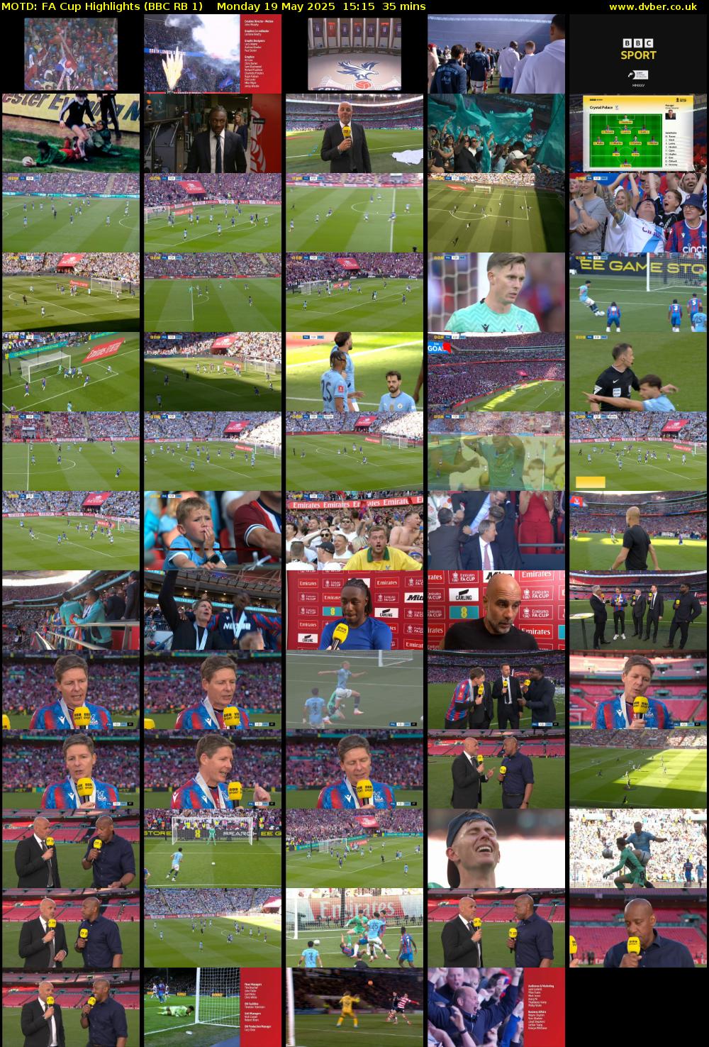 MOTD: FA Cup Highlights (BBC RB 1) Monday 19 May 2025 15:15 - 15:50