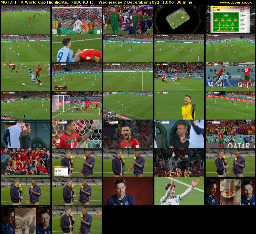 MOTD: FIFA World Cup Highlights... (BBC RB 1) Wednesday 7 December 2022 13:00 - 14:28