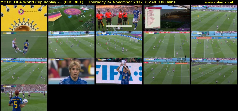 MOTD: FIFA World Cup Replay -... (BBC RB 1) Thursday 24 November 2022 05:40 - 07:20