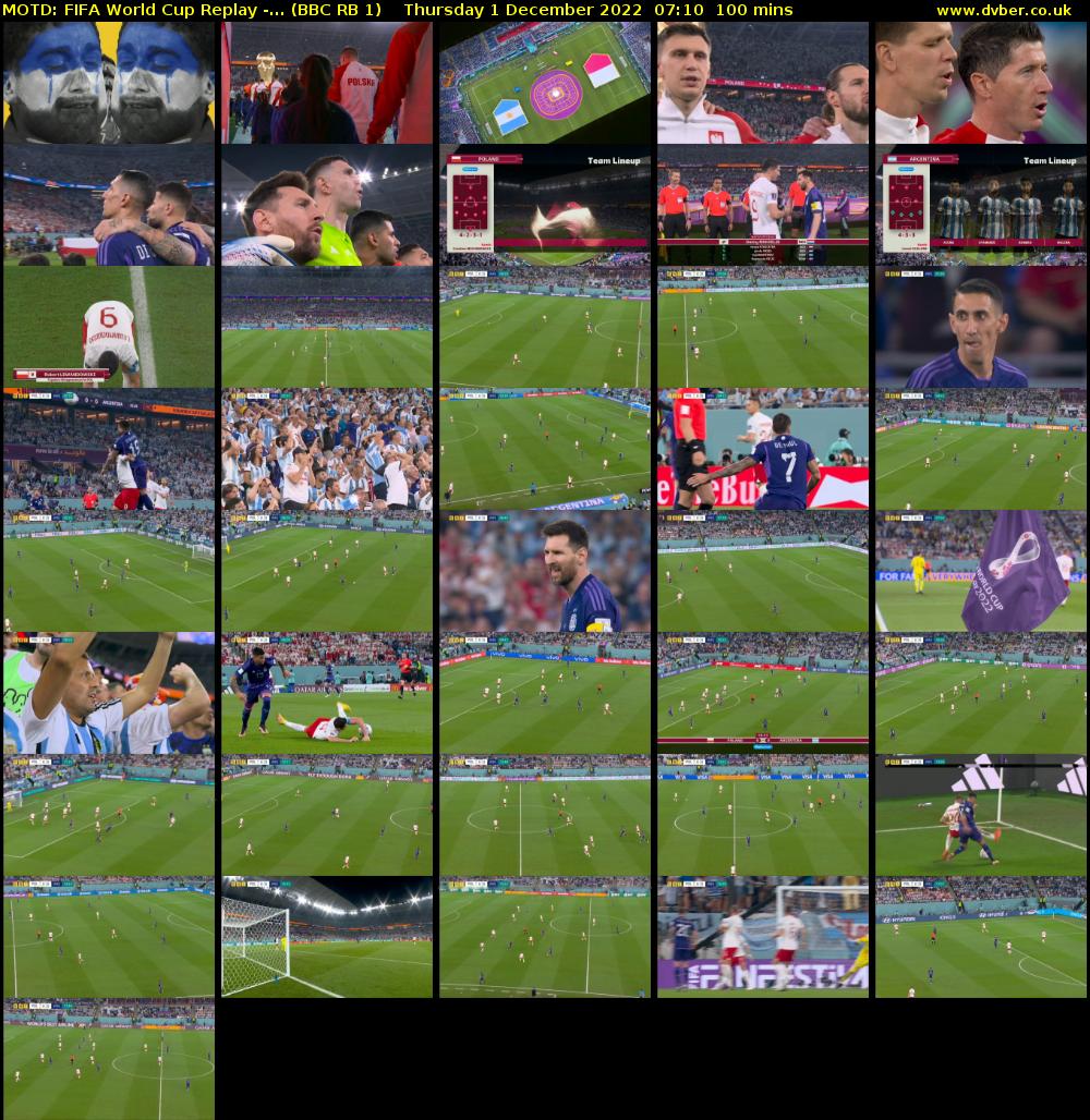 MOTD: FIFA World Cup Replay -... (BBC RB 1) Thursday 1 December 2022 07:10 - 08:50