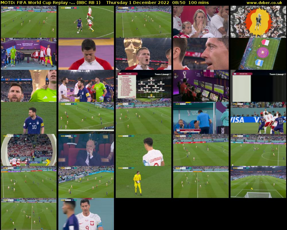 MOTD: FIFA World Cup Replay -... (BBC RB 1) Thursday 1 December 2022 08:50 - 10:30