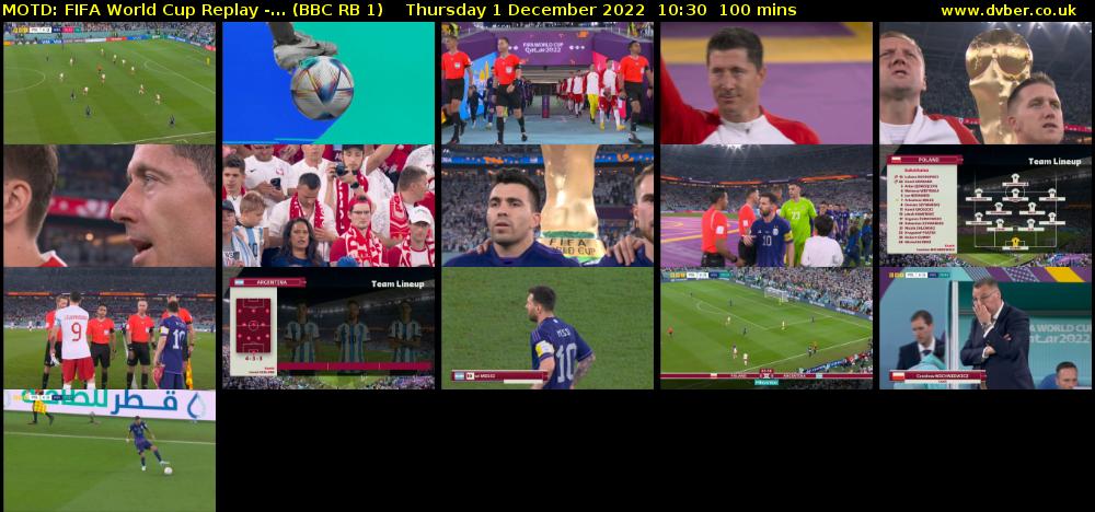 MOTD: FIFA World Cup Replay -... (BBC RB 1) Thursday 1 December 2022 10:30 - 12:10
