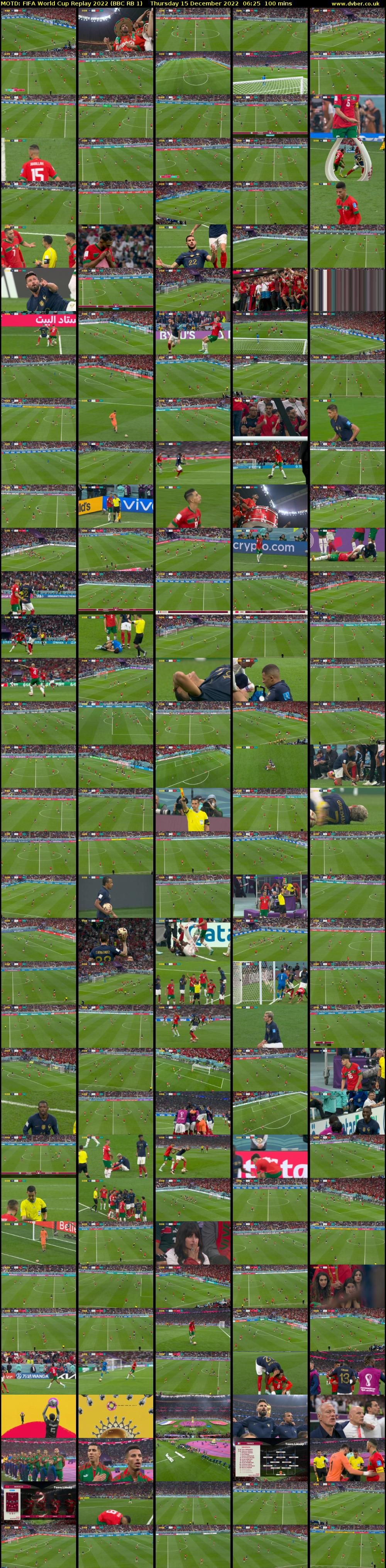 MOTD: FIFA World Cup Replay 2022 (BBC RB 1) Thursday 15 December 2022 06:25 - 08:05