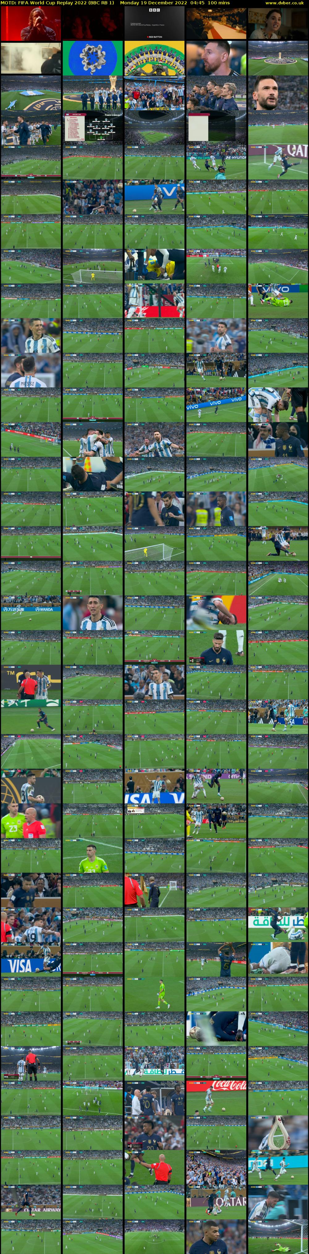 MOTD: FIFA World Cup Replay 2022 (BBC RB 1) Monday 19 December 2022 04:45 - 06:25