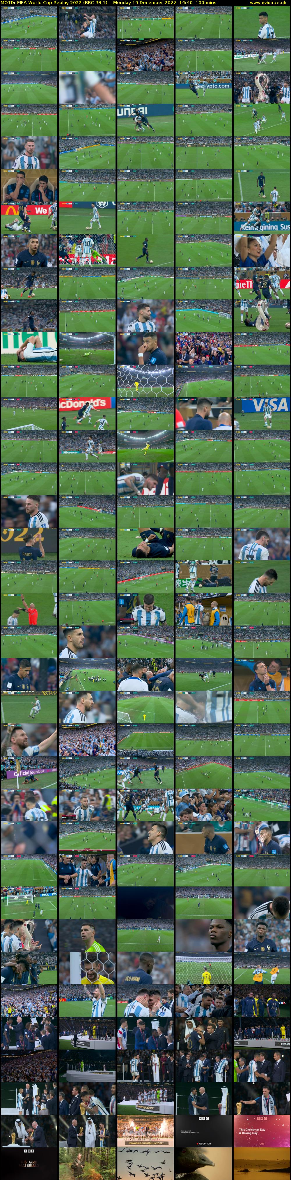MOTD: FIFA World Cup Replay 2022 (BBC RB 1) Monday 19 December 2022 14:40 - 16:20