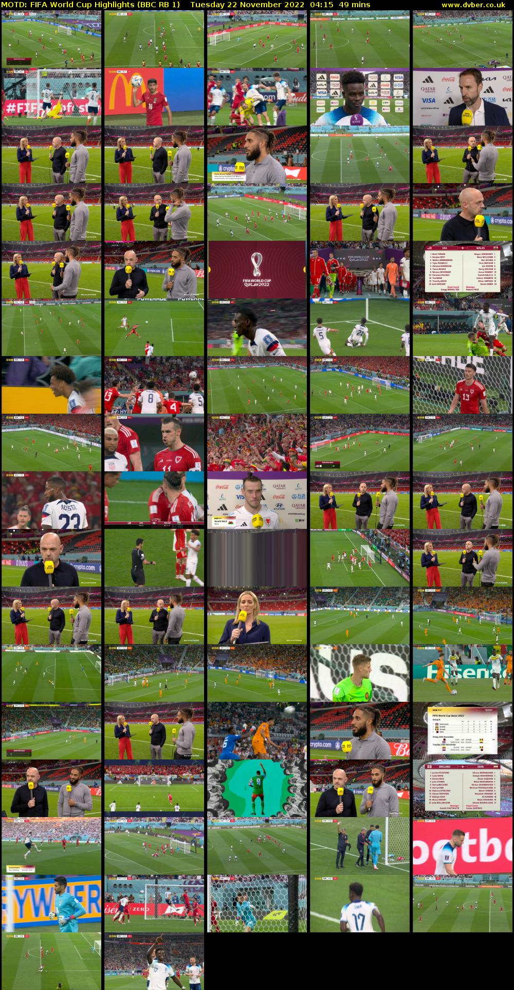 MOTD: Fifa World Cup Highlights (BBC RB 1) Tuesday 22 November 2022 04:15 - 05:04