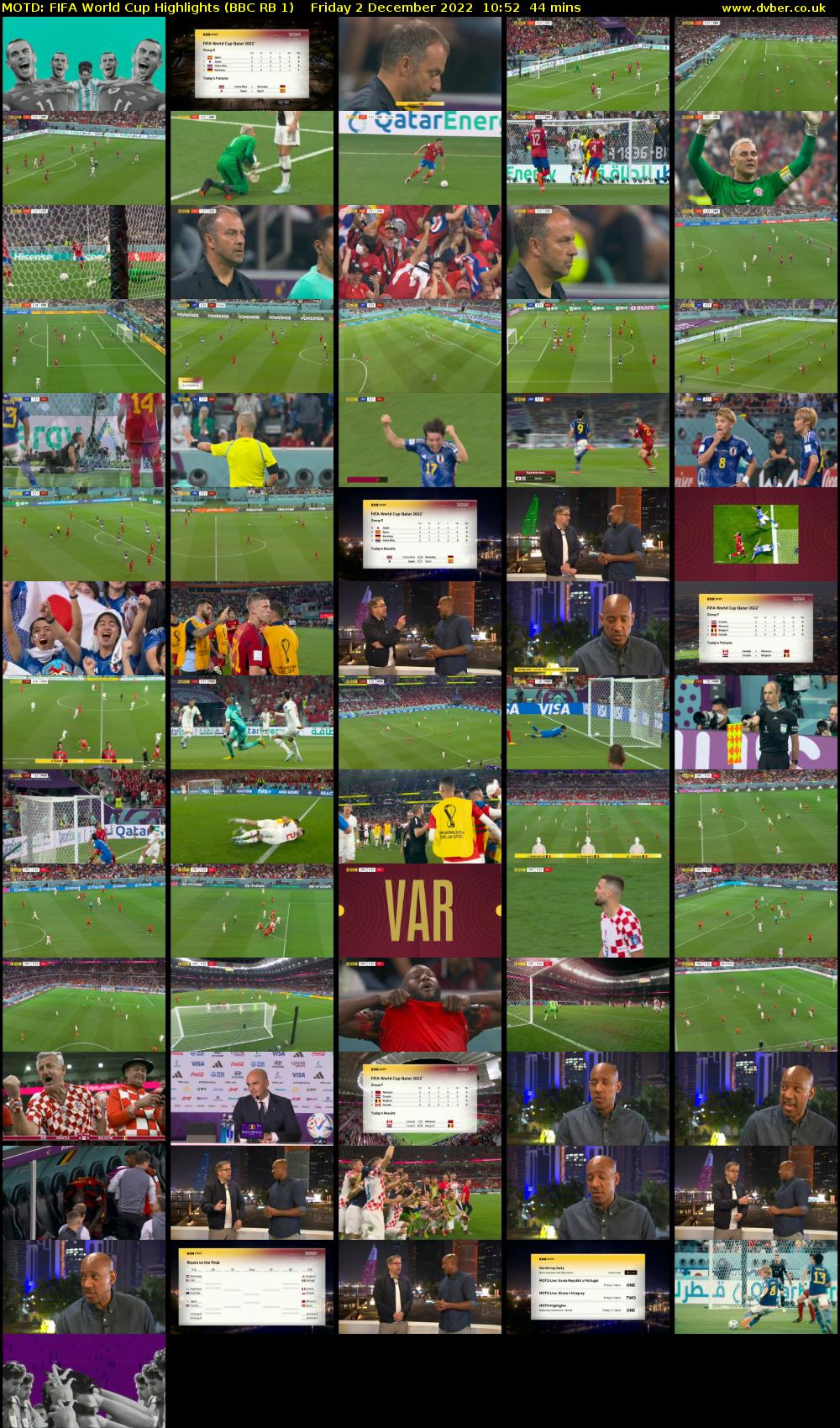 MOTD: Fifa World Cup Highlights (BBC RB 1) Friday 2 December 2022 10:52 - 11:36