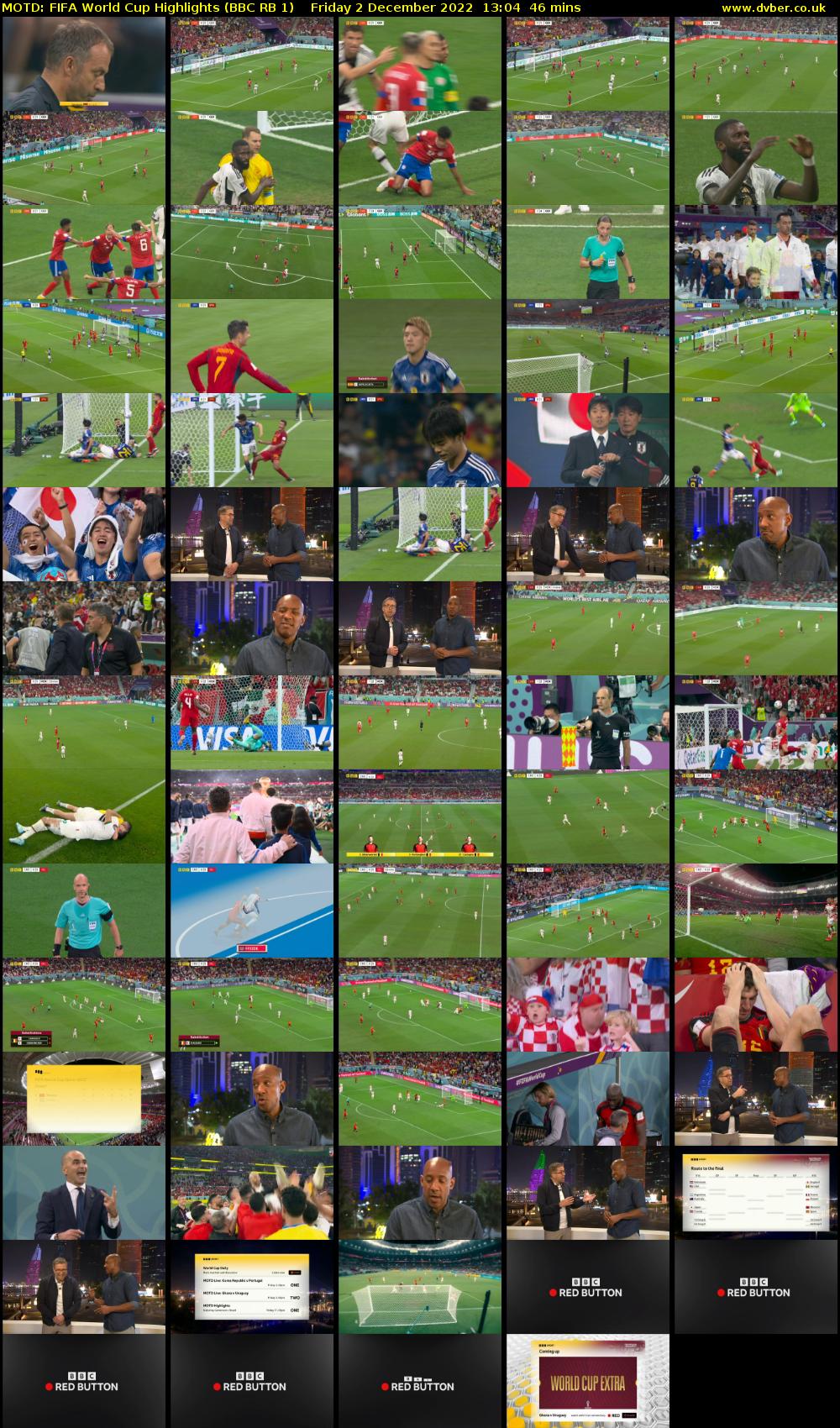 MOTD: Fifa World Cup Highlights (BBC RB 1) Friday 2 December 2022 13:04 - 13:50