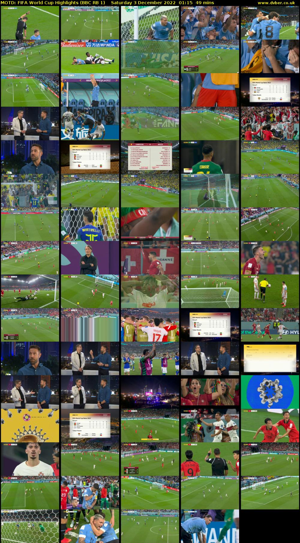 MOTD: Fifa World Cup Highlights (BBC RB 1) Saturday 3 December 2022 01:15 - 02:04