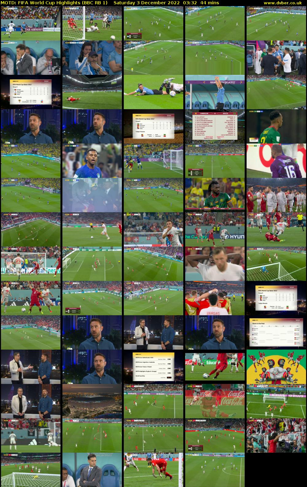 MOTD: Fifa World Cup Highlights (BBC RB 1) Saturday 3 December 2022 03:32 - 04:16