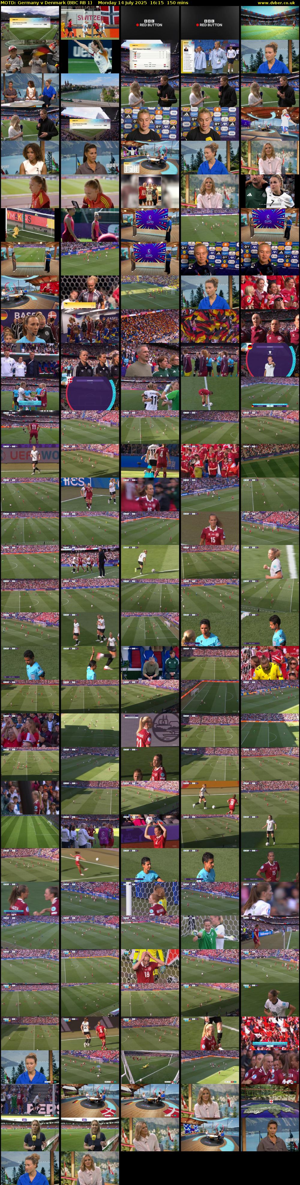 MOTD: Germany v Denmark (BBC RB 1) Monday 14 July 2025 16:15 - 18:45