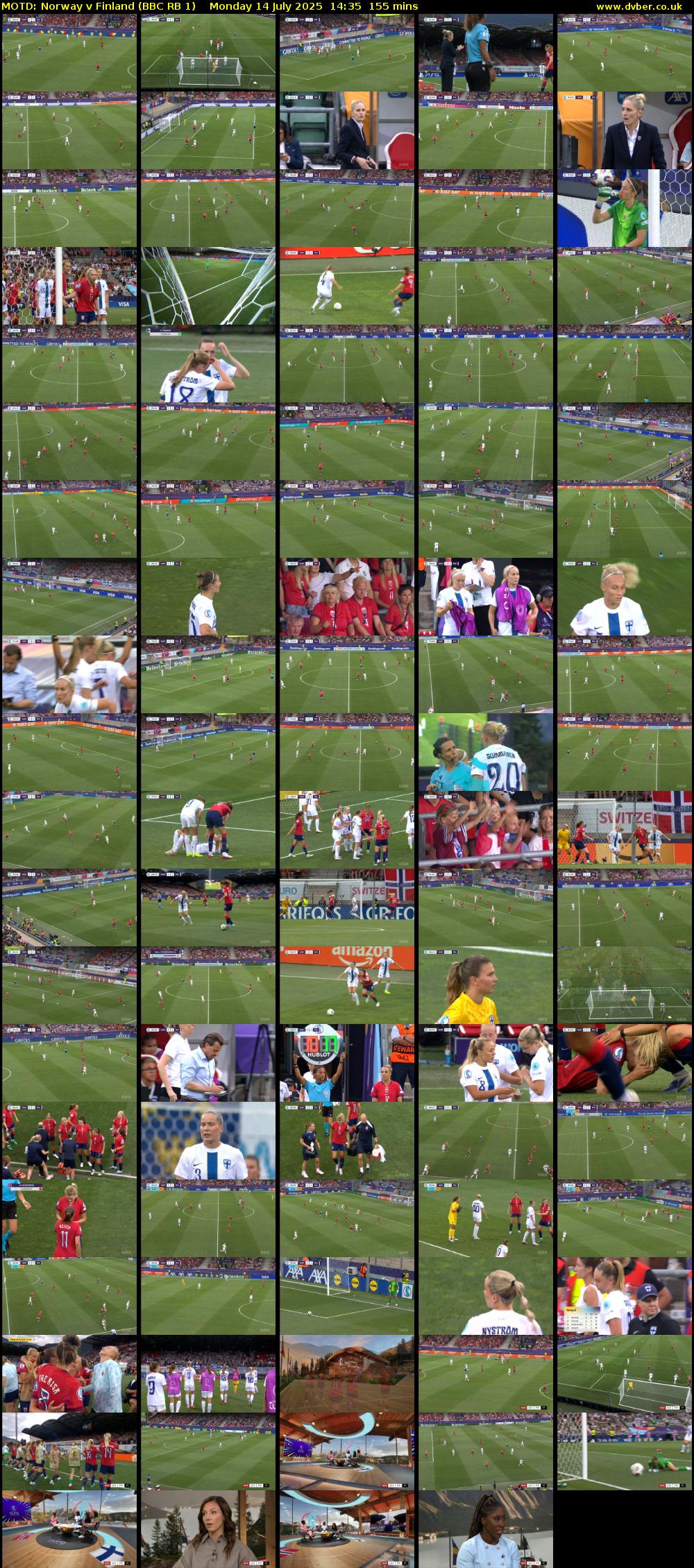 MOTD: Norway v Finland (BBC RB 1) Monday 14 July 2025 14:35 - 17:10