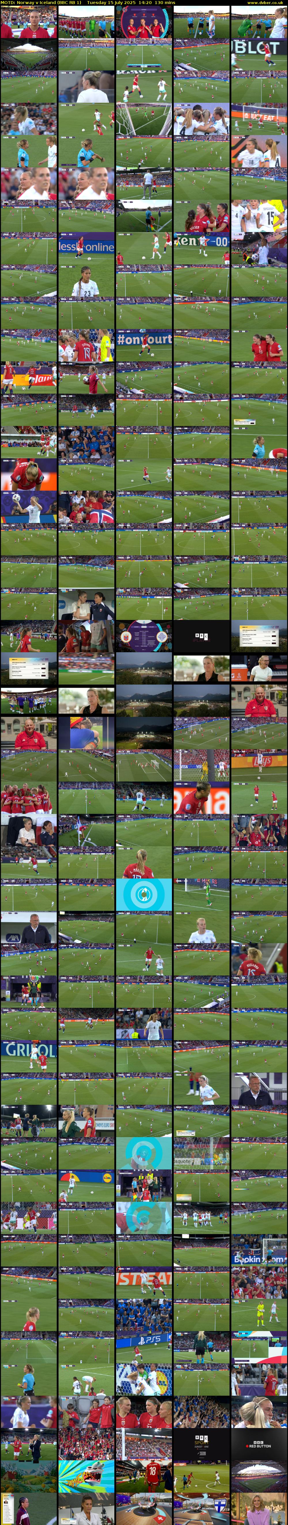MOTD: Norway v Iceland (BBC RB 1) Tuesday 15 July 2025 14:20 - 16:30