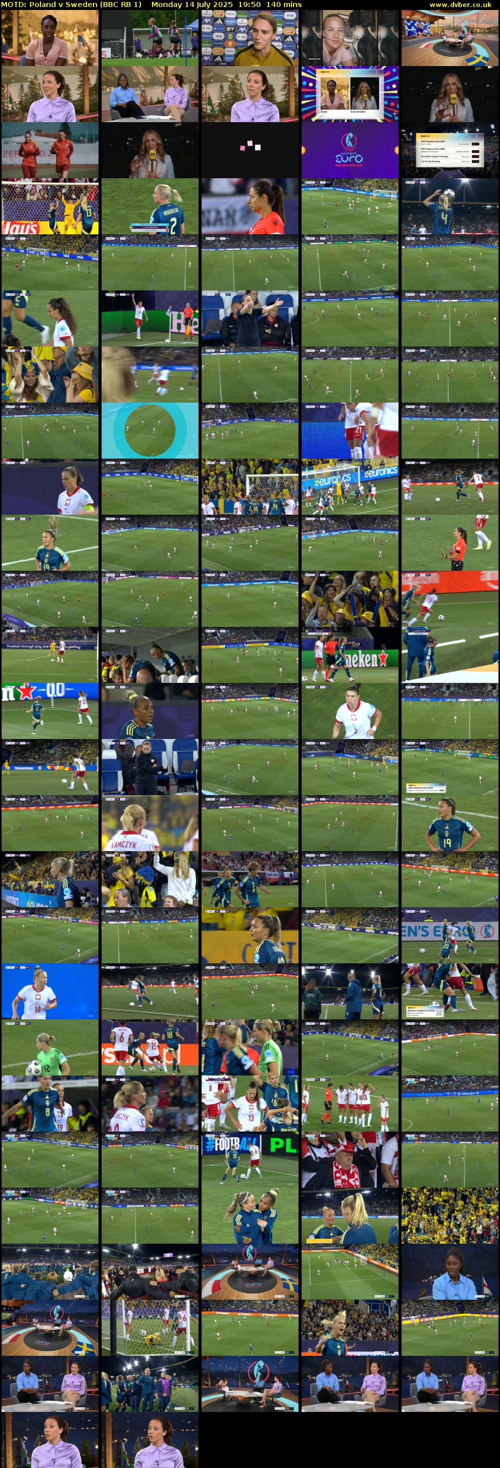 MOTD: Poland v Sweden (BBC RB 1) Monday 14 July 2025 19:50 - 22:10