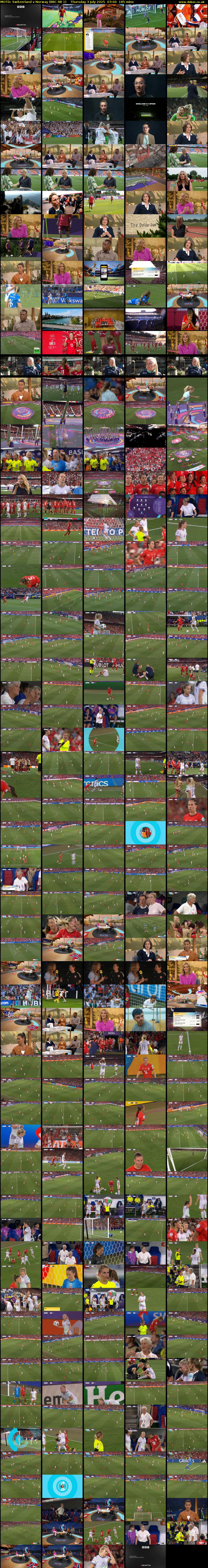 MOTD: Switzerland v Norway (BBC RB 1) Thursday 3 July 2025 07:00 - 10:05