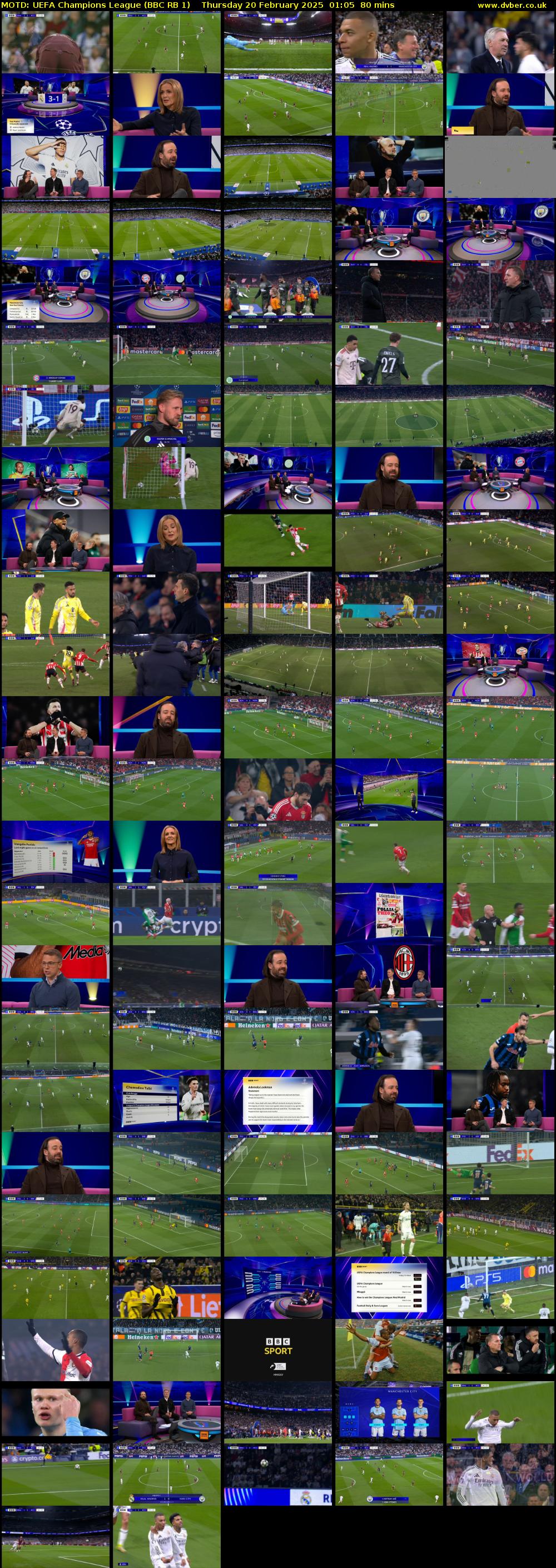 MOTD: UEFA Champions League (BBC RB 1) Thursday 20 February 2025 01:05 - 02:25