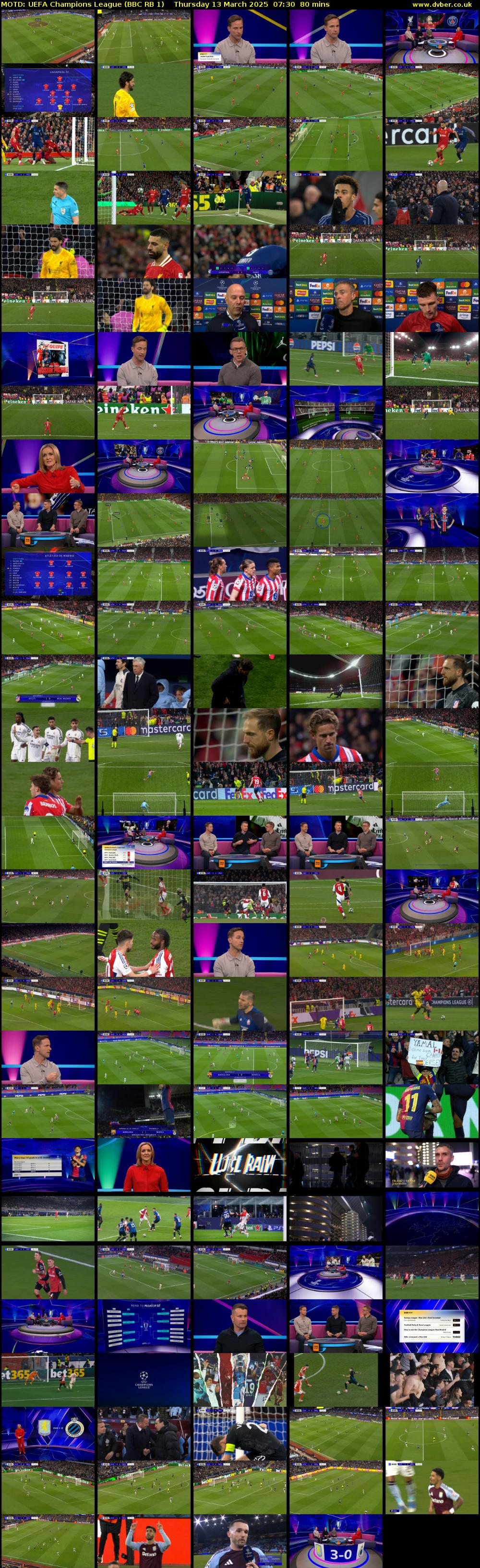 MOTD: UEFA Champions League (BBC RB 1) Thursday 13 March 2025 07:30 - 08:50